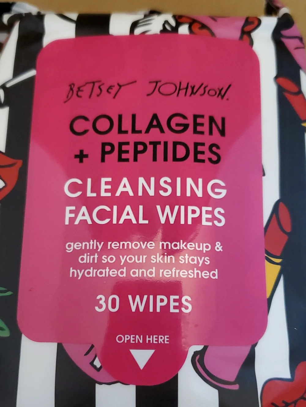 Betsey Johnson Collagen + Peptides Facial Wipes NWOT